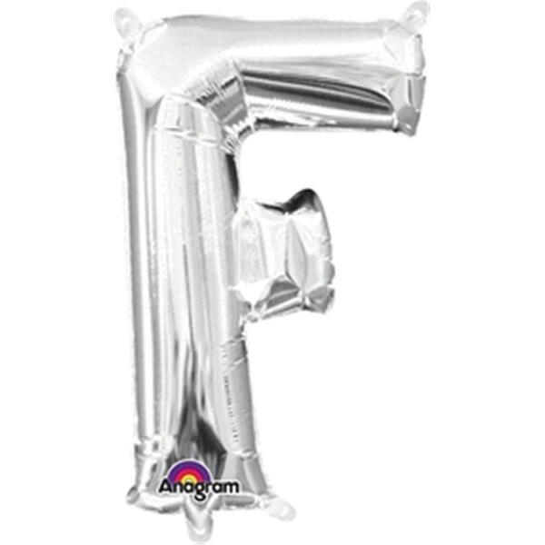 Anagram 16 in. Letter F Silver Supershape Foil Balloon 78466